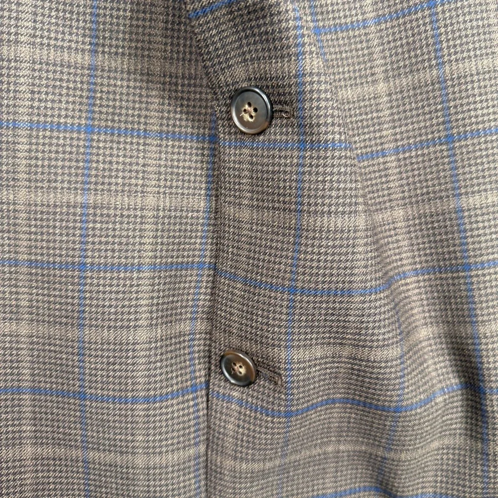 Jos. A Bank 54R Sport Coat Brown Blue Windowpane Houndstooth Wool Blend Business
